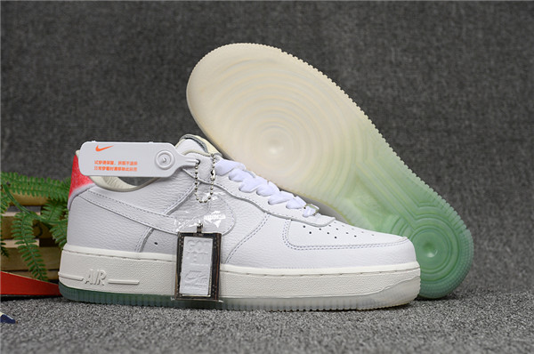 Men's Air Force 1 Top Quality White/Green/Black Shoes 063